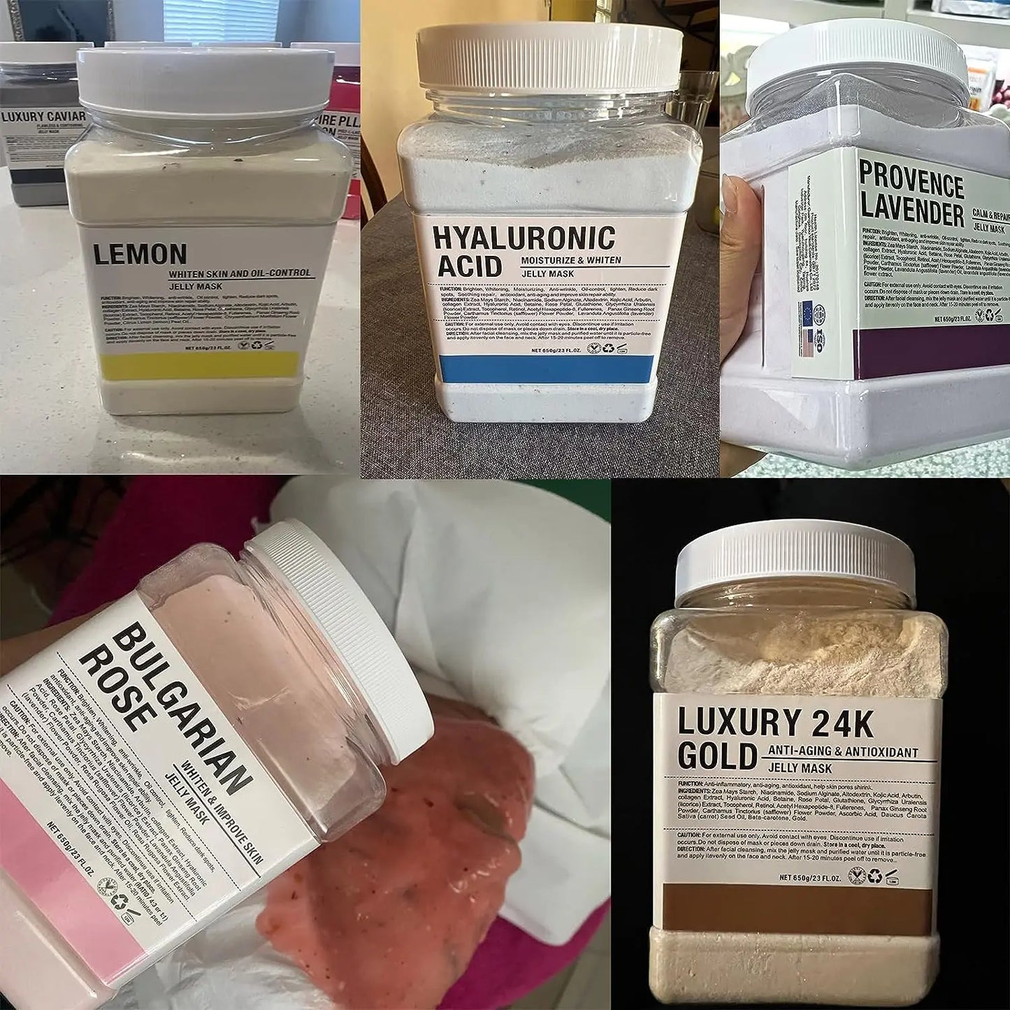 6PCS Jelly Mask Powder Wholesale 650G Professional  Masks Beauty Salon Use Facial Skin Care Products